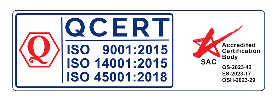 Tanda Akreditasi SAC Resmi - QCert Indonesia (QS-2023-42, ES-2023-17, OSH-2023-29)